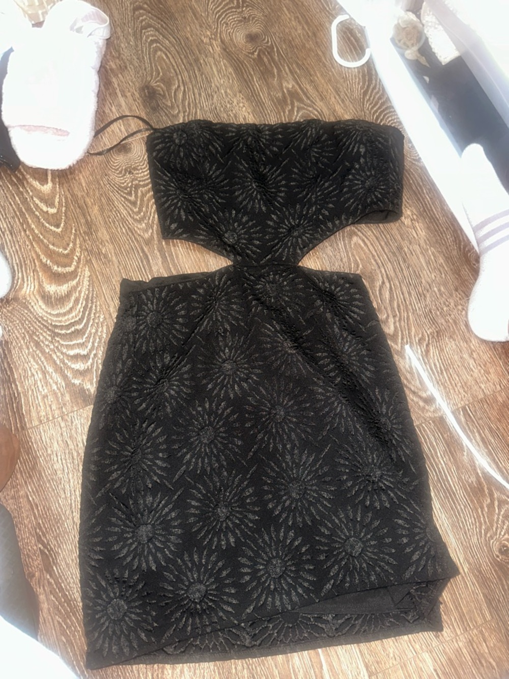 Princess Polly Black Strapless Cutout Lace Dress